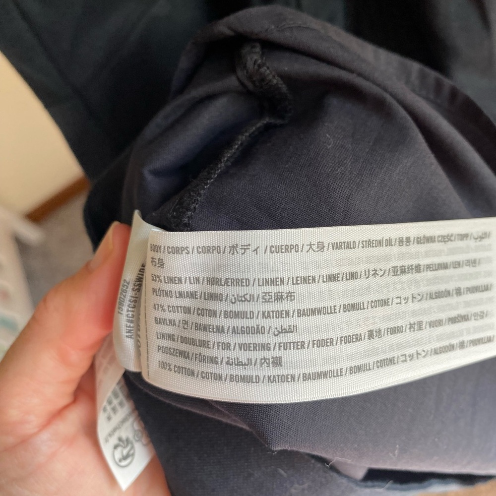 Abercrombie Black Linen-Blend Mini Dress - Picture 10 of 15